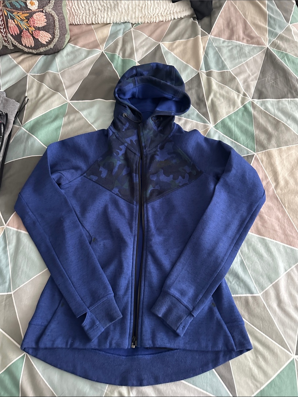 Nike Women's Blue Hooded Full-Zip Sweatshirt